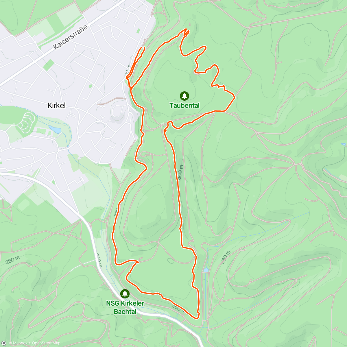 Map of the activity, Kirkeler Tafeltour