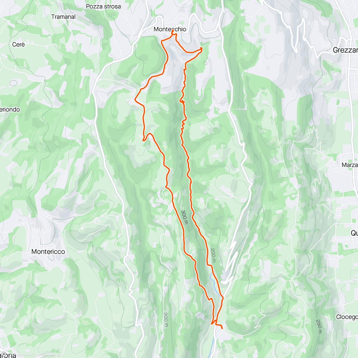 Map of the activity, Val Borago