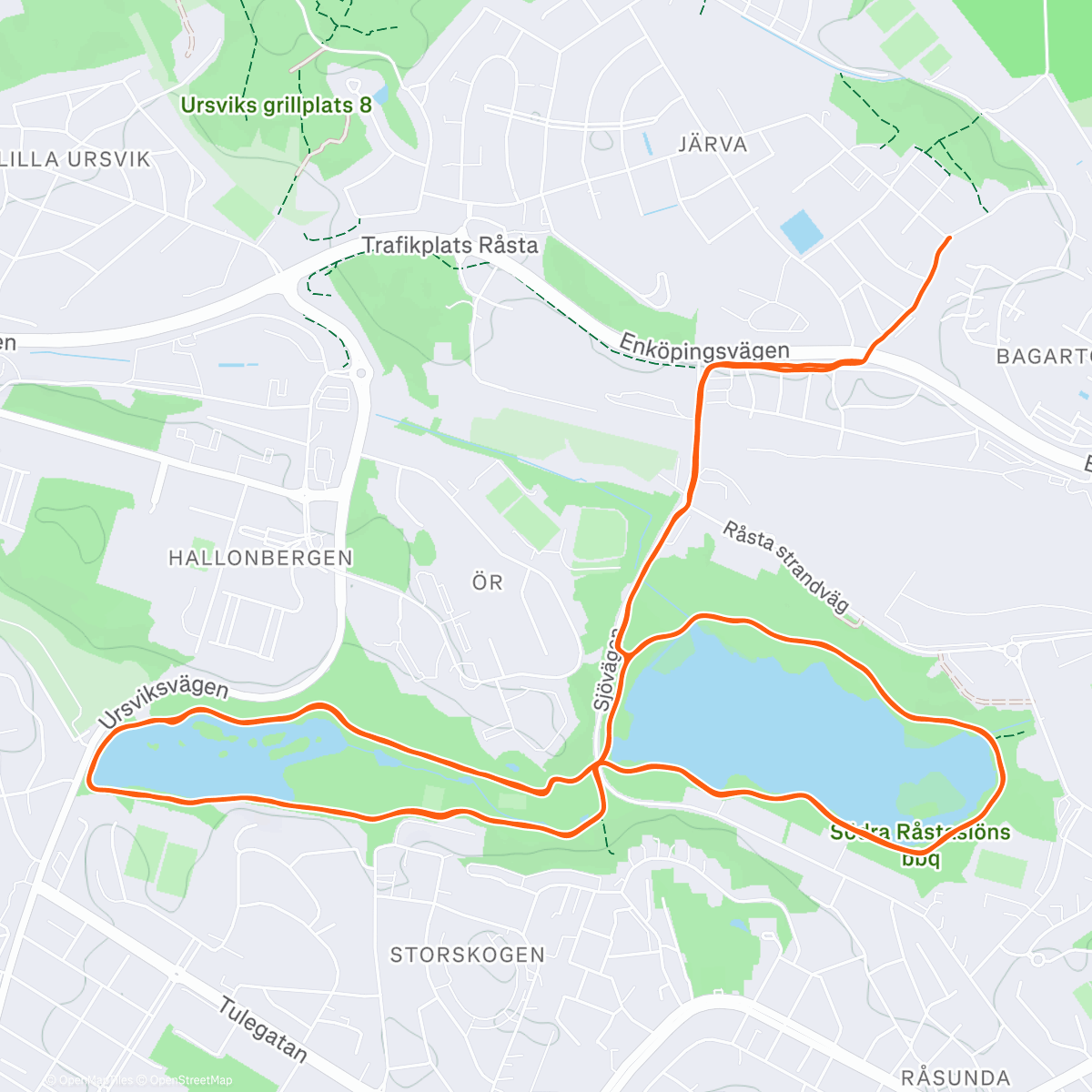 Карта физической активности (Tröskelpass - Sjöarna x 2 + t o r)