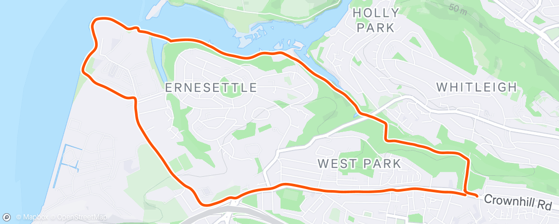 Map of the activity, Evening Run