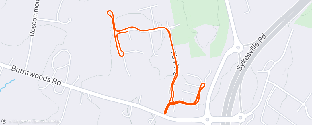 Map of the activity, Evening Run