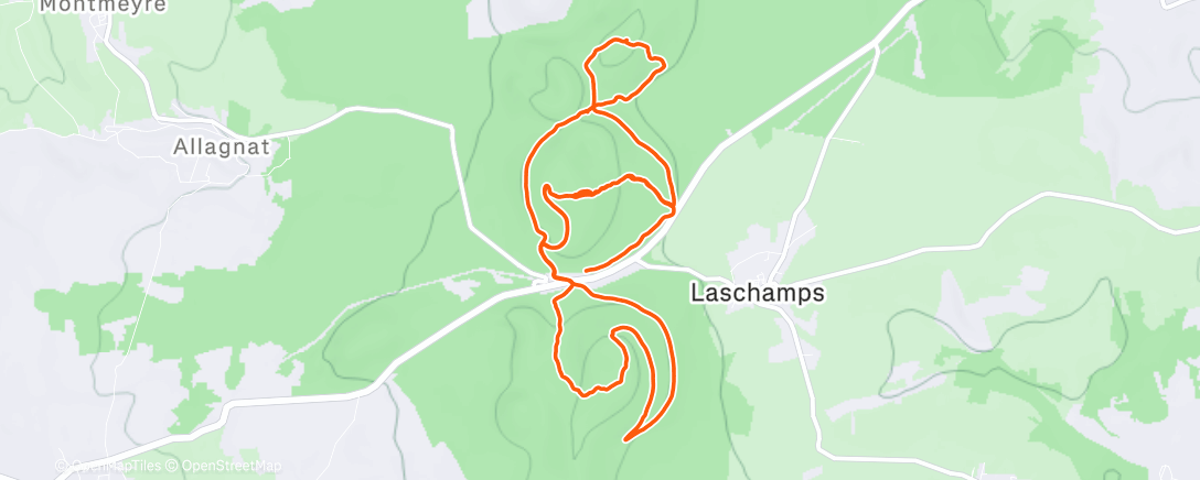 Map of the activity, Sortie VTT dans l'après-midi