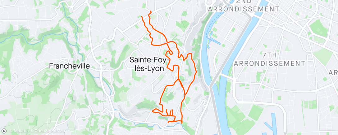 Map of the activity, Sainte Foy urban trail à bloc !