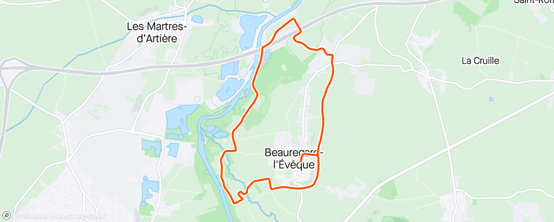 Map of the activity, Course à pied du midi