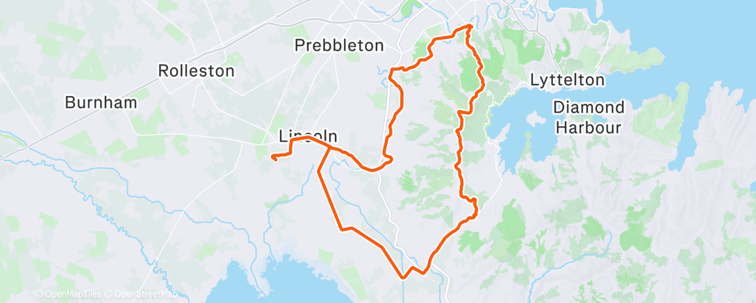 Map of the activity, Lunch Ride