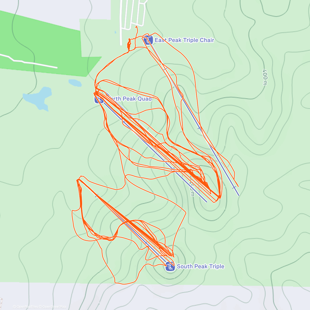 Mapa de la actividad (Caberfae with family  Snowboard 🌧 - Cadillac, Michigan ☁️)