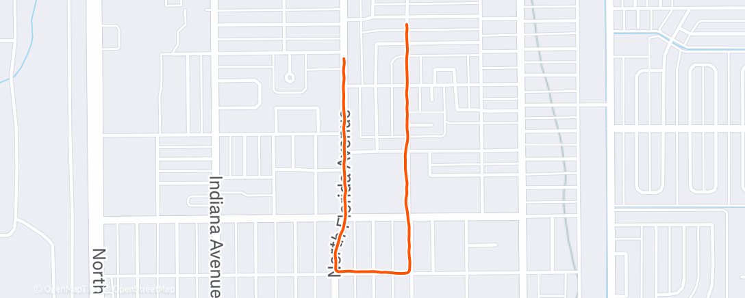 Map of the activity, Evening Run
