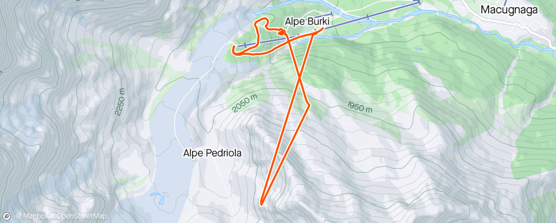 Map of the activity, Sessione di sci fuoripista all’ora di pranzo