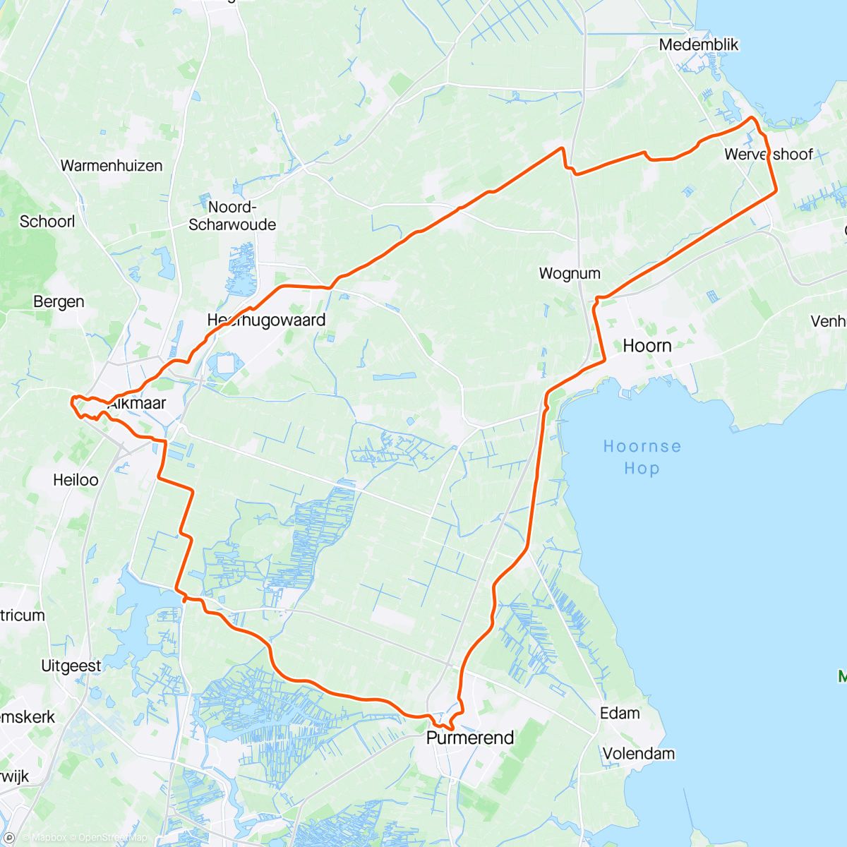 Map of the activity, Rondje pijlen ophalen le Champion Ronde van N-H