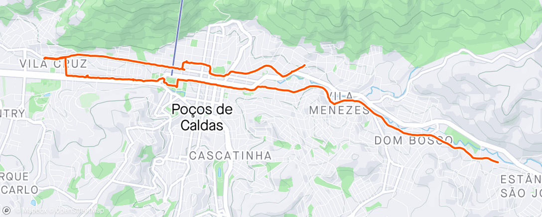 Map of the activity, Caminhada em Poços de Caldas