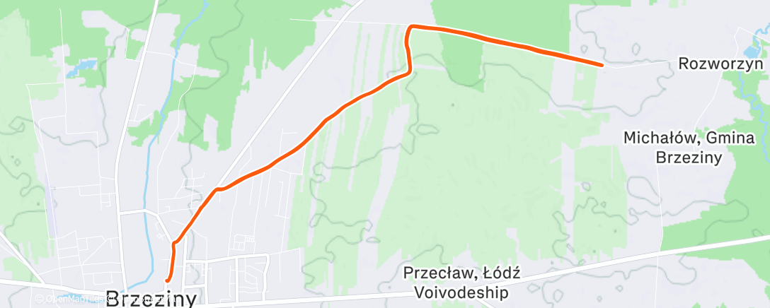 Map of the activity, Night Run