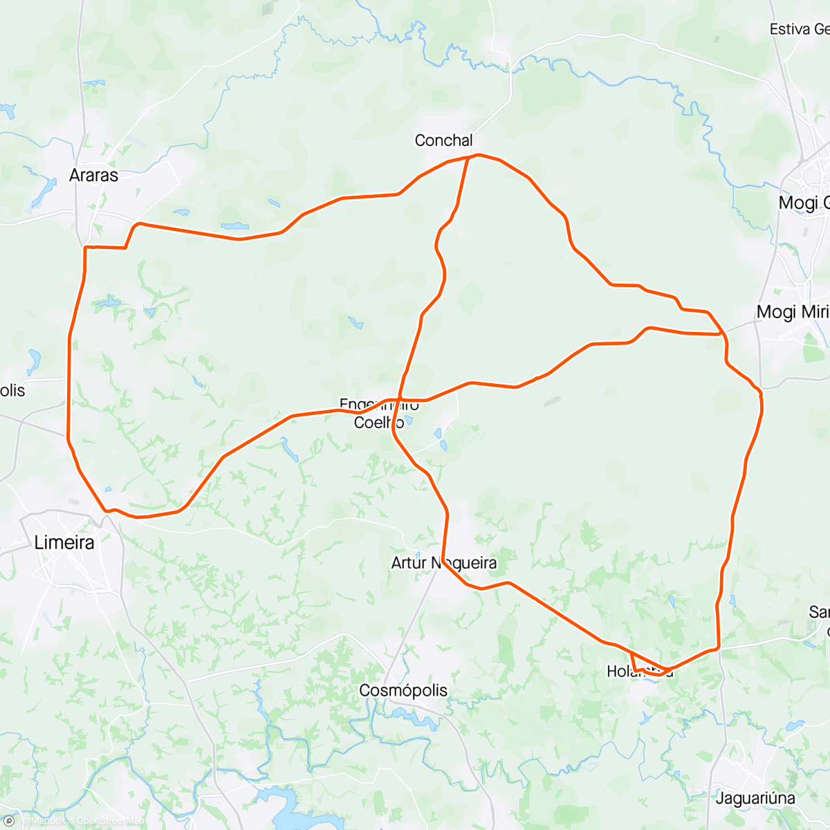 Mappa dell'attività 🟧[BLD1] RFBC200 - Giro de Araras-Conchal 🦜🐚🚲🇧🇷🏁🏆