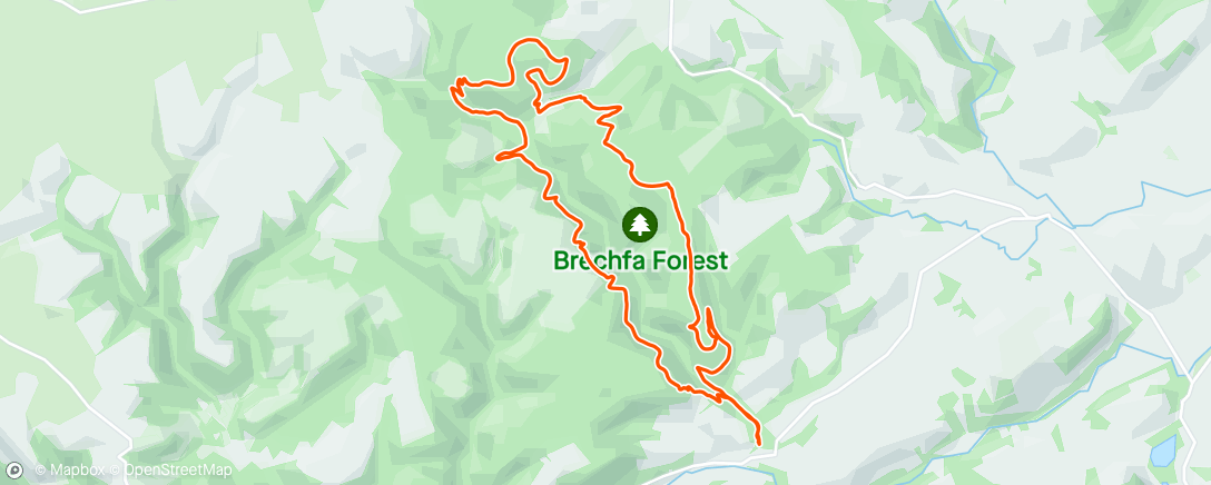Map of the activity, Gorlech with Dan (Deer sighting)