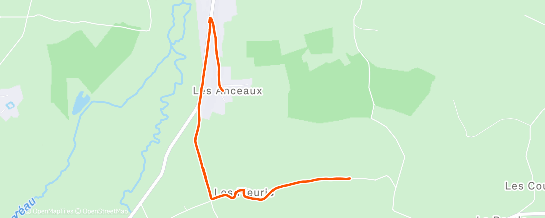 Карта физической активности (Course à pied dans l'après-midi)