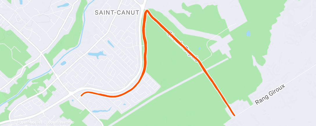 Map of the activity, St-Canut! - Aérobie faible✅