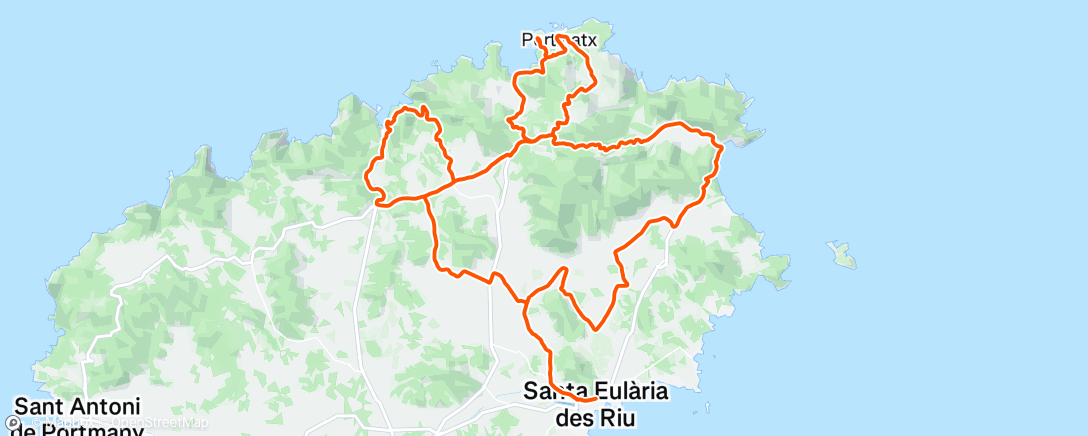 Map of the activity, Joyride festival plus little lung opening on Sa Cala climb😄