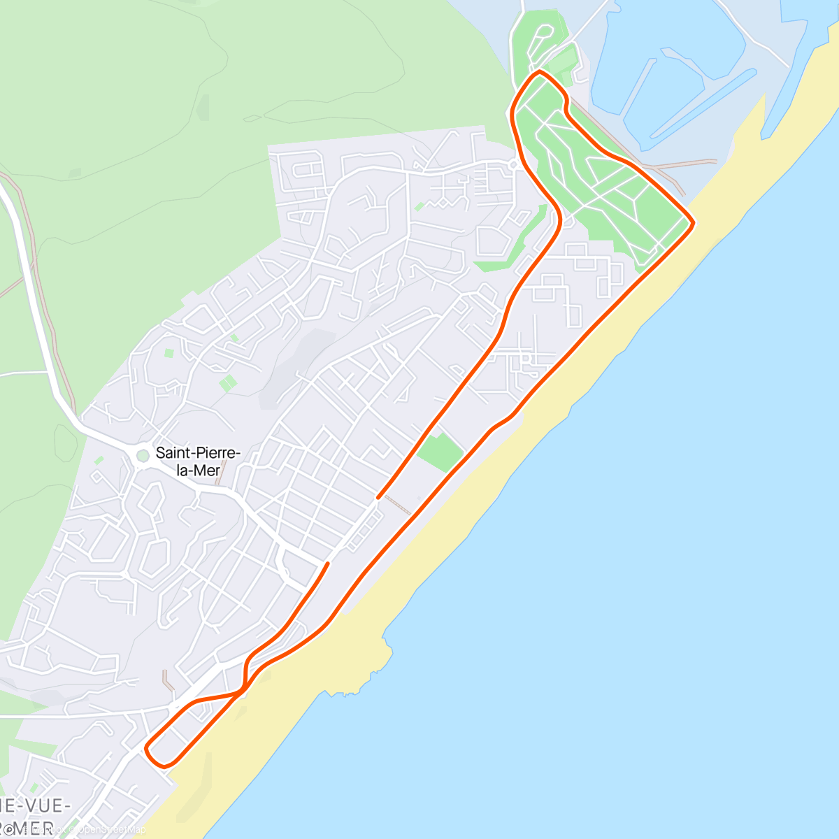 Map of the activity, 5km côte indigo avec Ylona