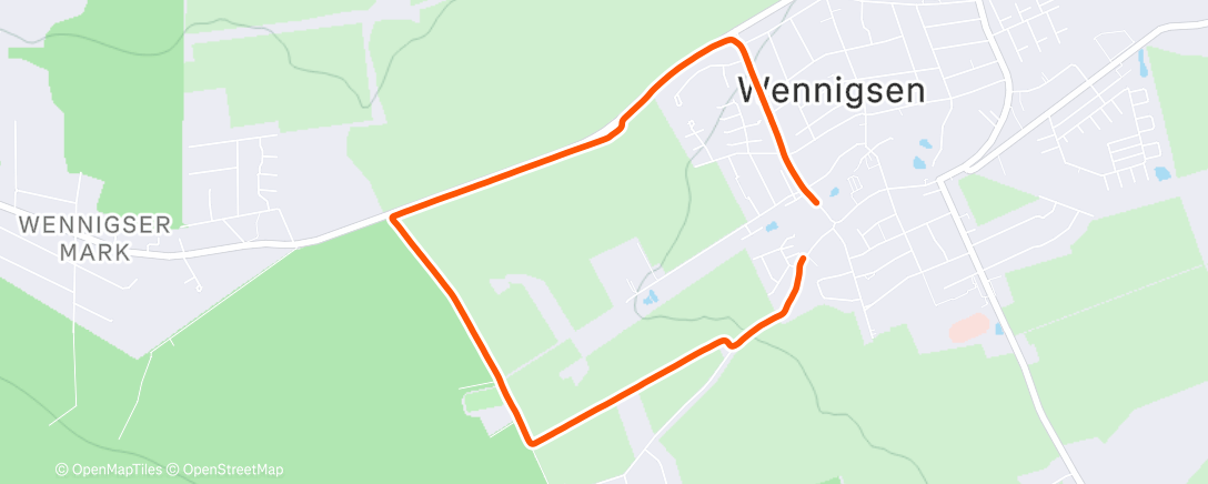 Map of the activity, Afternoon Run