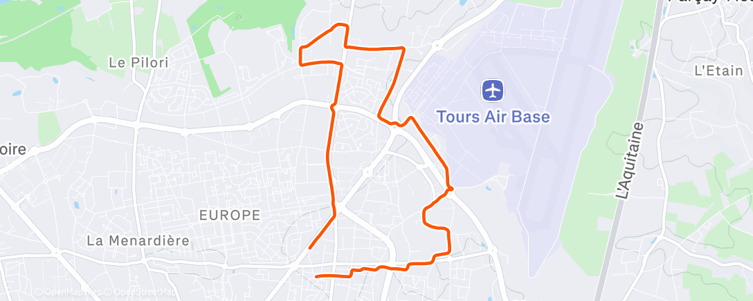 Map of the activity, Morning Run