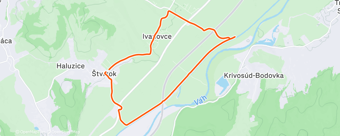 Map of the activity, Moderate Run 40' @4'49"