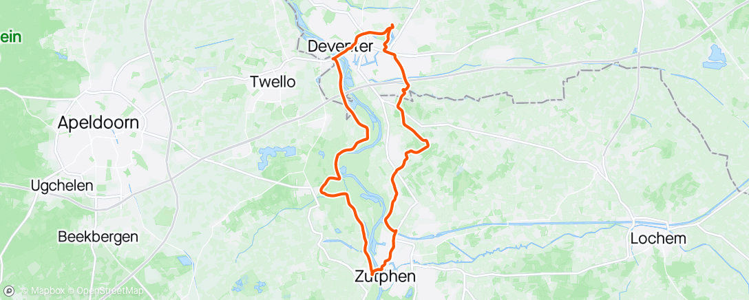 Map of the activity, GRVL IJssel naar Zutphen