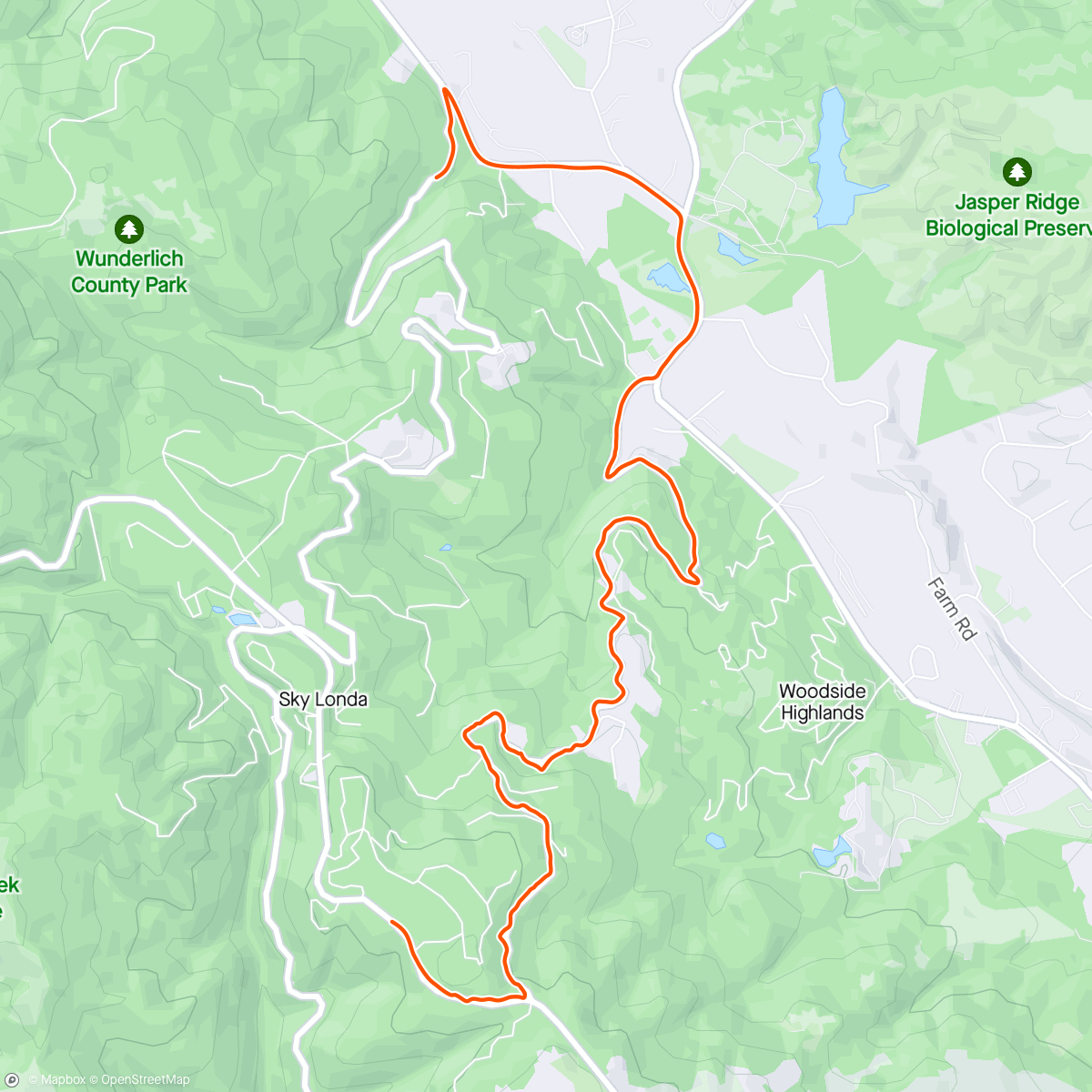 Map of the activity, OLH on a hardtail