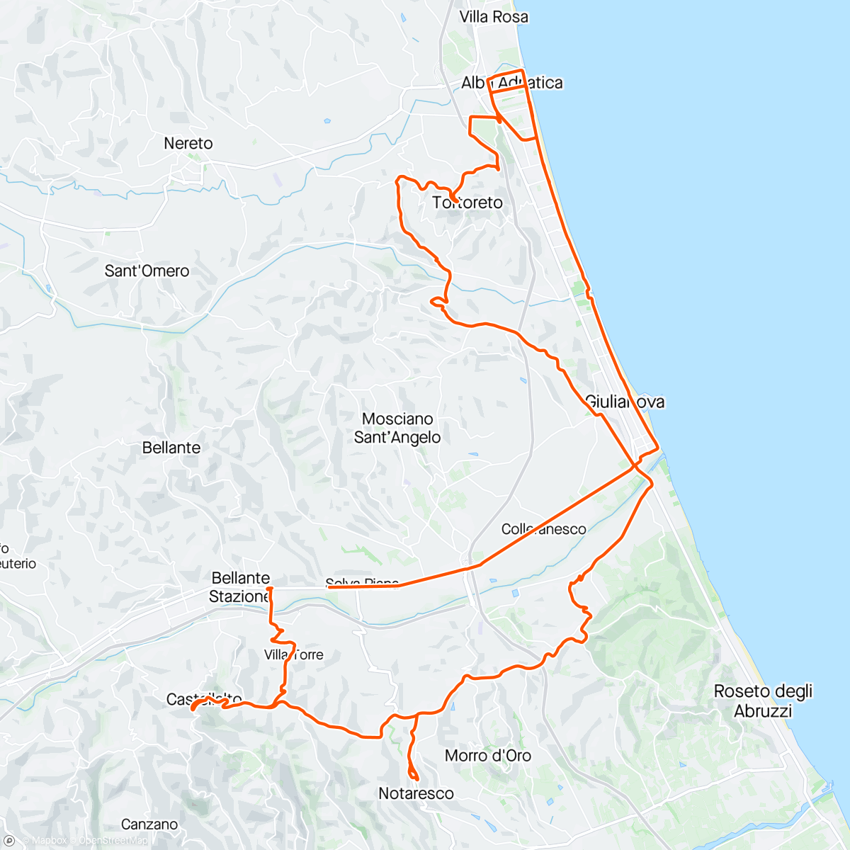 Map of the activity, Lungo Race