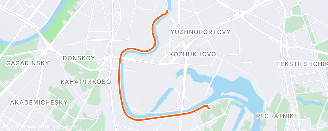 Map of the activity, Evening Run
