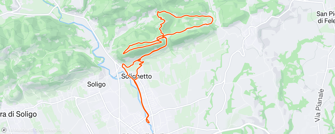 Map of the activity, Sessione di trail running mattutina