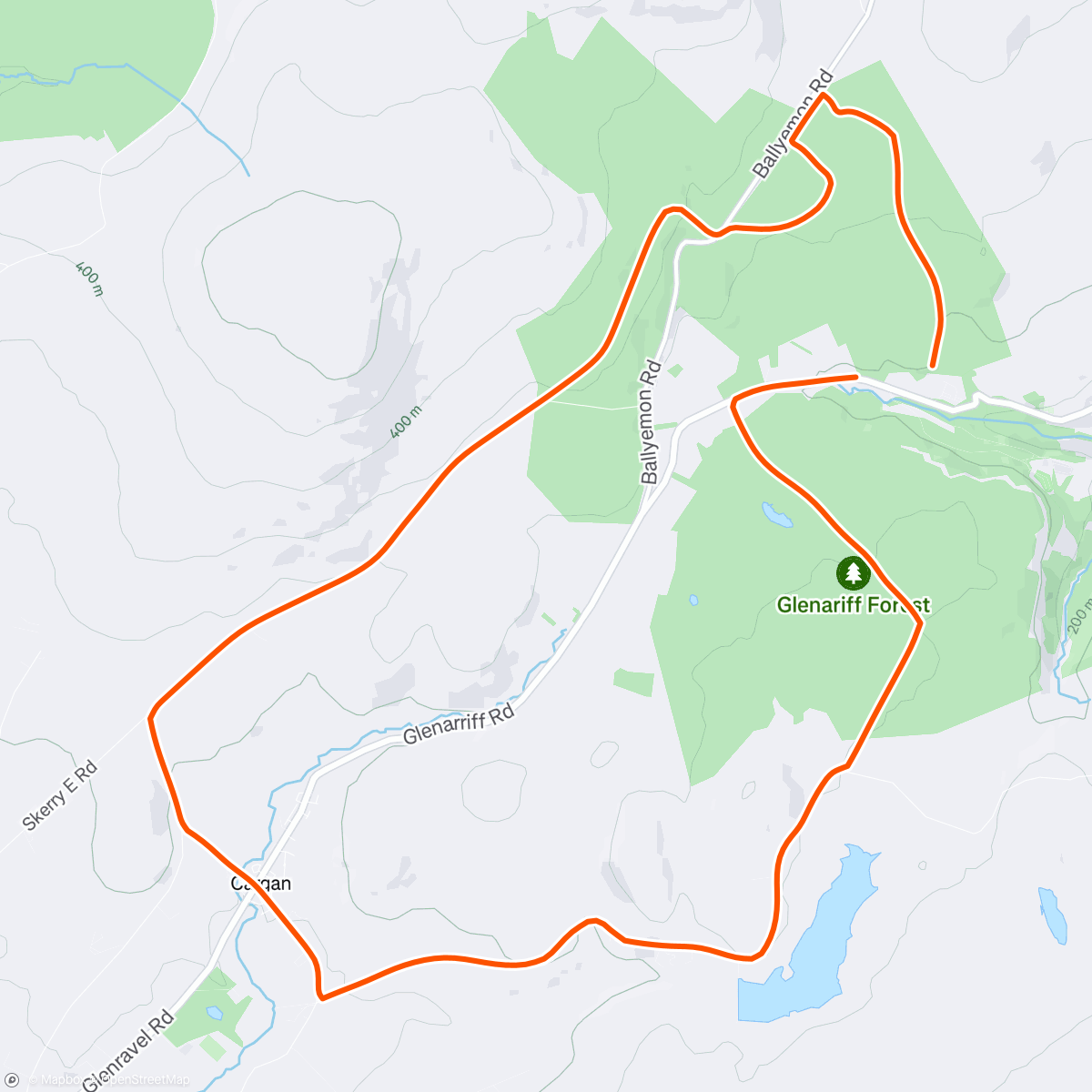 Map of the activity, Lunch Ride