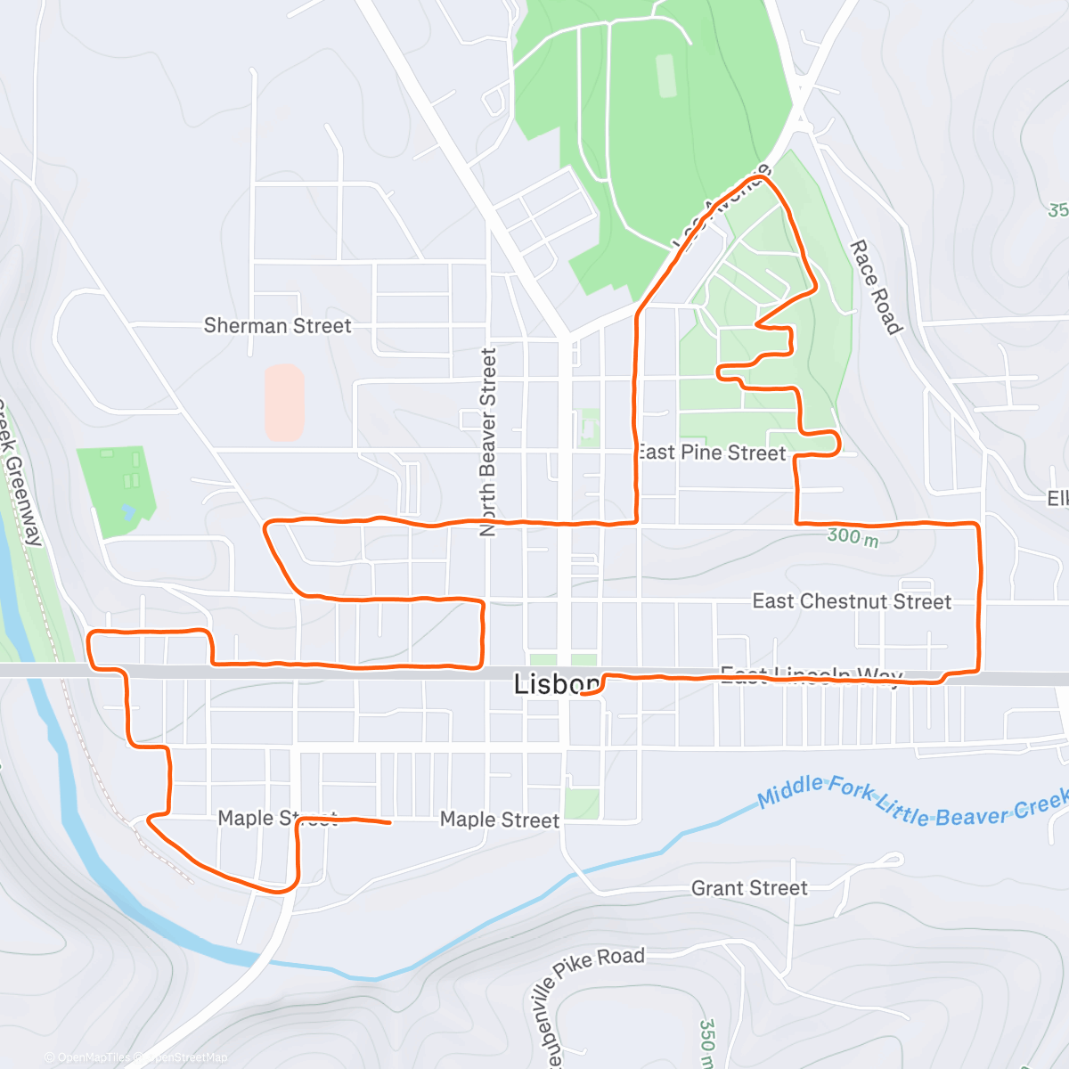 Map of the activity, Morning Run
