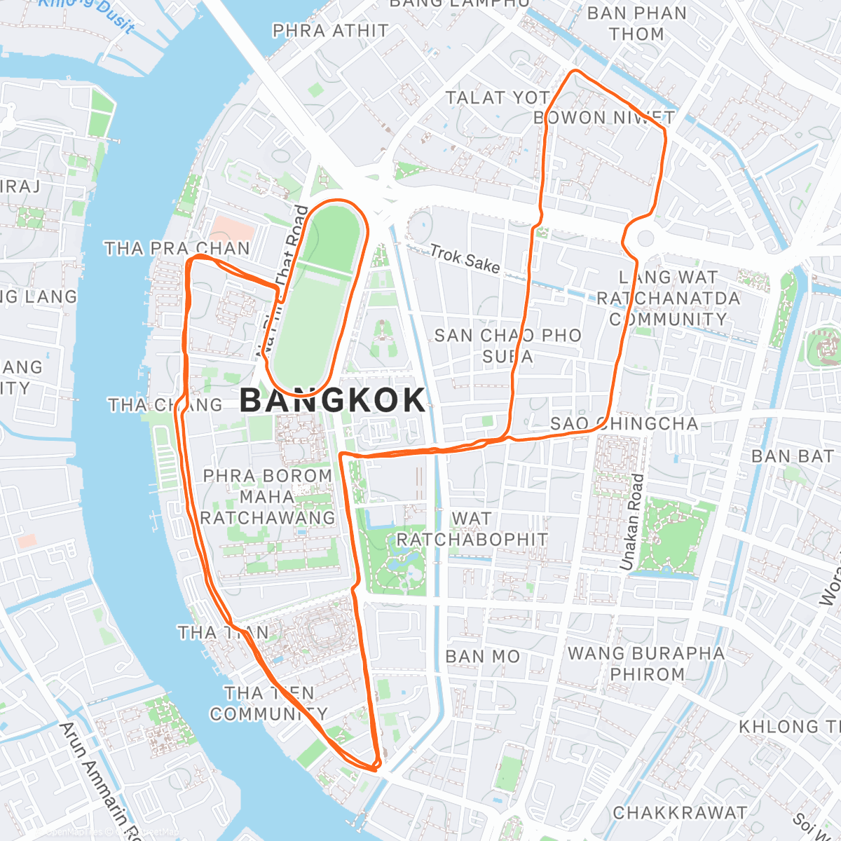 Map of the activity, Bangkok Run