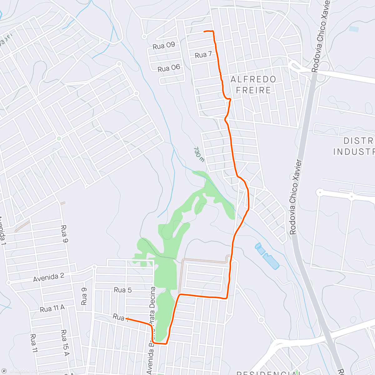 Map of the activity, 18° Dia 54km/46km
