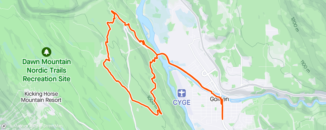 Map of the activity, Humpday pedal