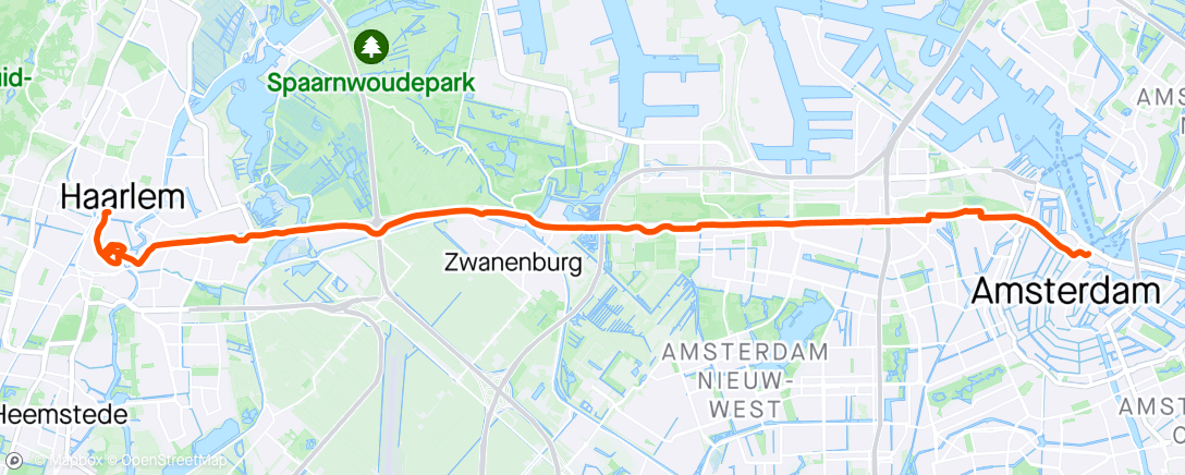 Map of the activity, Mit OV Fiets von Haarlem nach Amsterdam