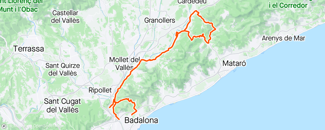 Mappa dell'attività Bicicleta por la tarde