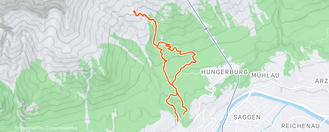 Map of the activity, Traillauf am Nachmittag