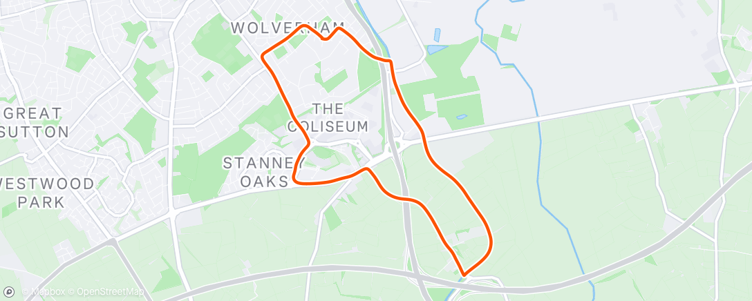 Map of the activity, Afternoon Run