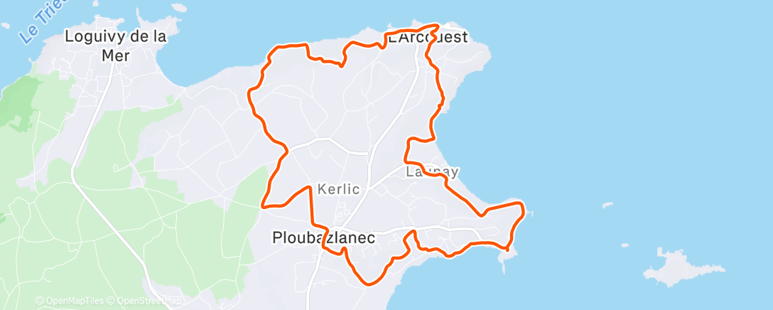 Map of the activity, Afternoon Trail Run