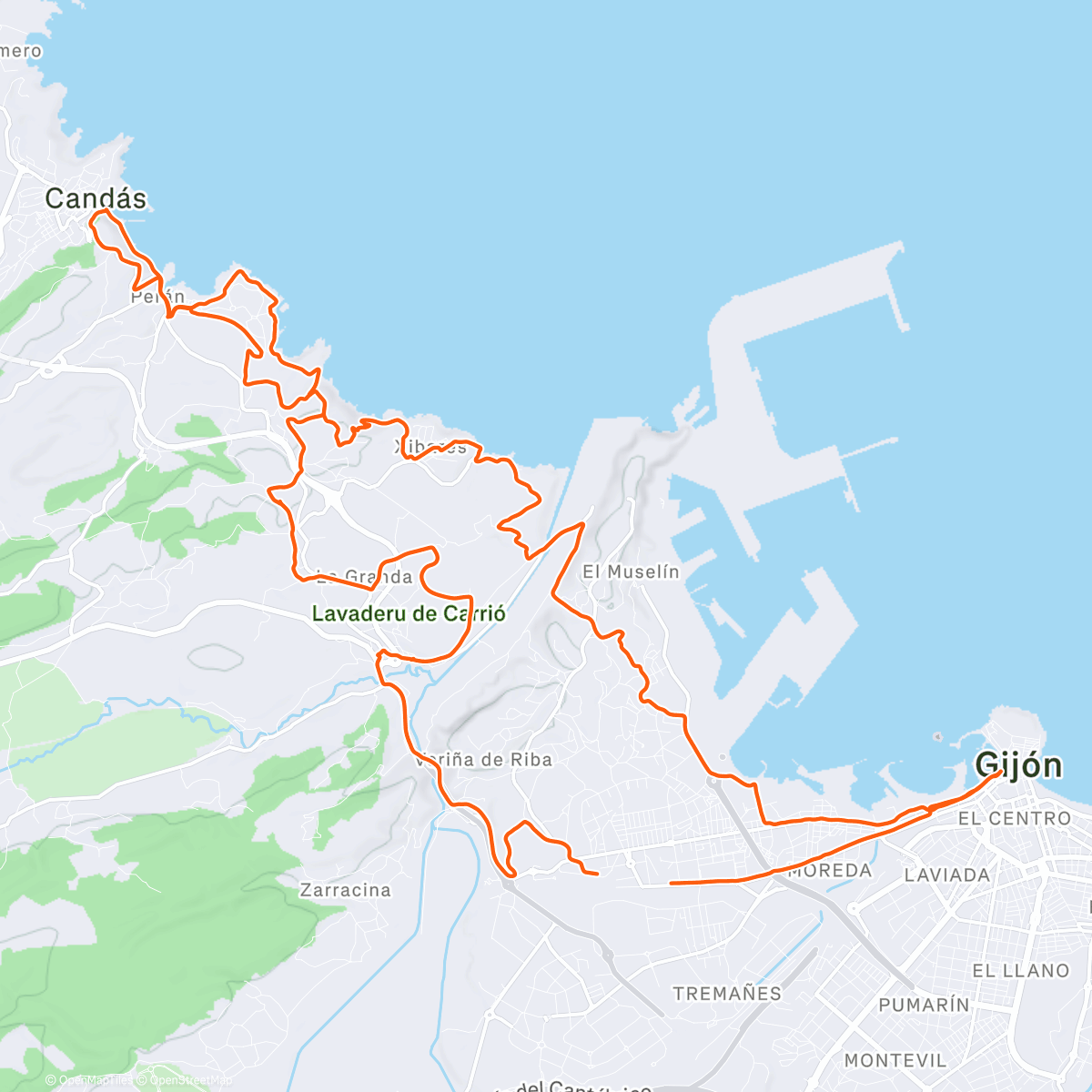 Map of the activity, Bicicleta de montaña matutina