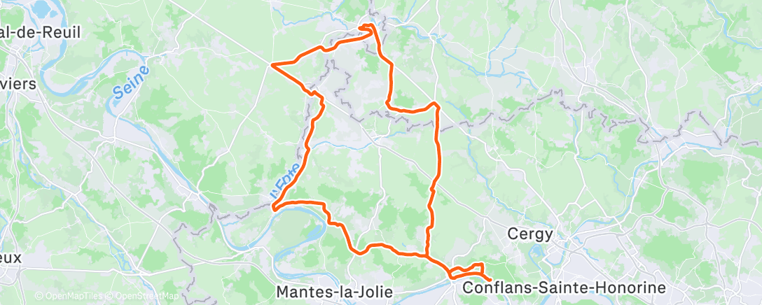 Map of the activity, Lunch Ride