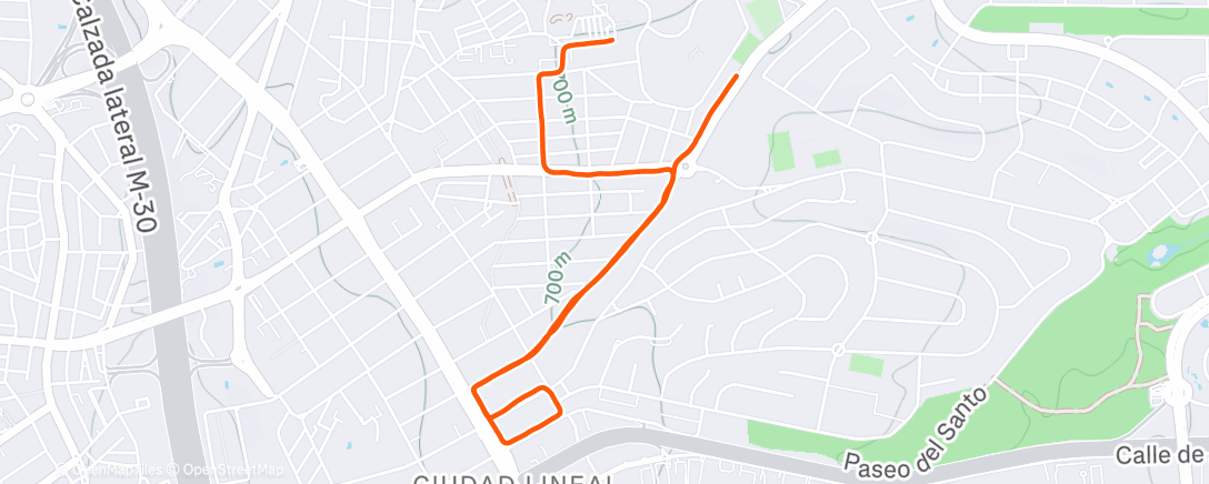 Map of the activity, Carrera de tarde