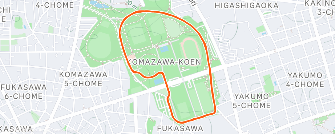 Map of the activity, 午後のランニング