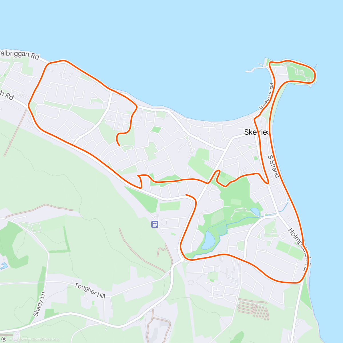 Map of the activity, 6 miles around Skerries. ☀️