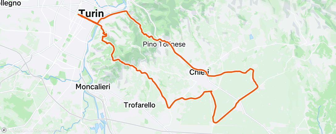Map of the activity, Pedalata mattutina