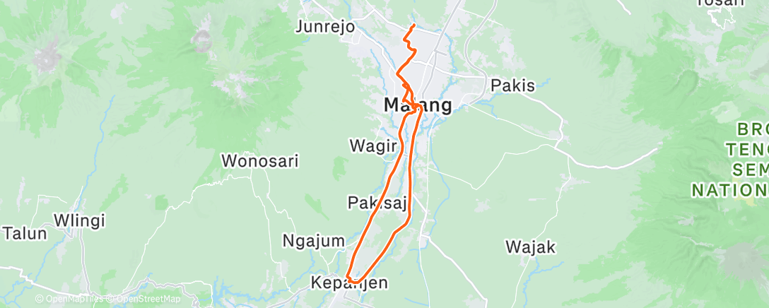 Map of the activity, Bersepeda Pagi