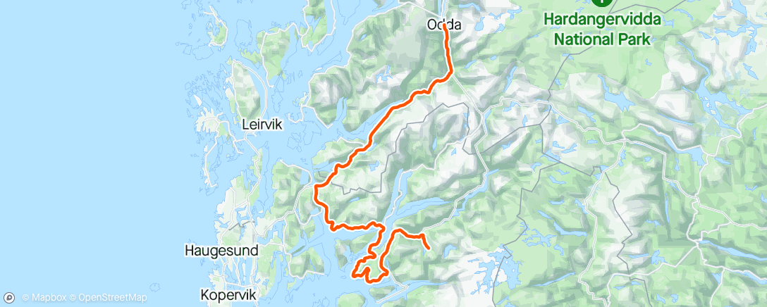 Map of the activity, Tour of Norway day 2