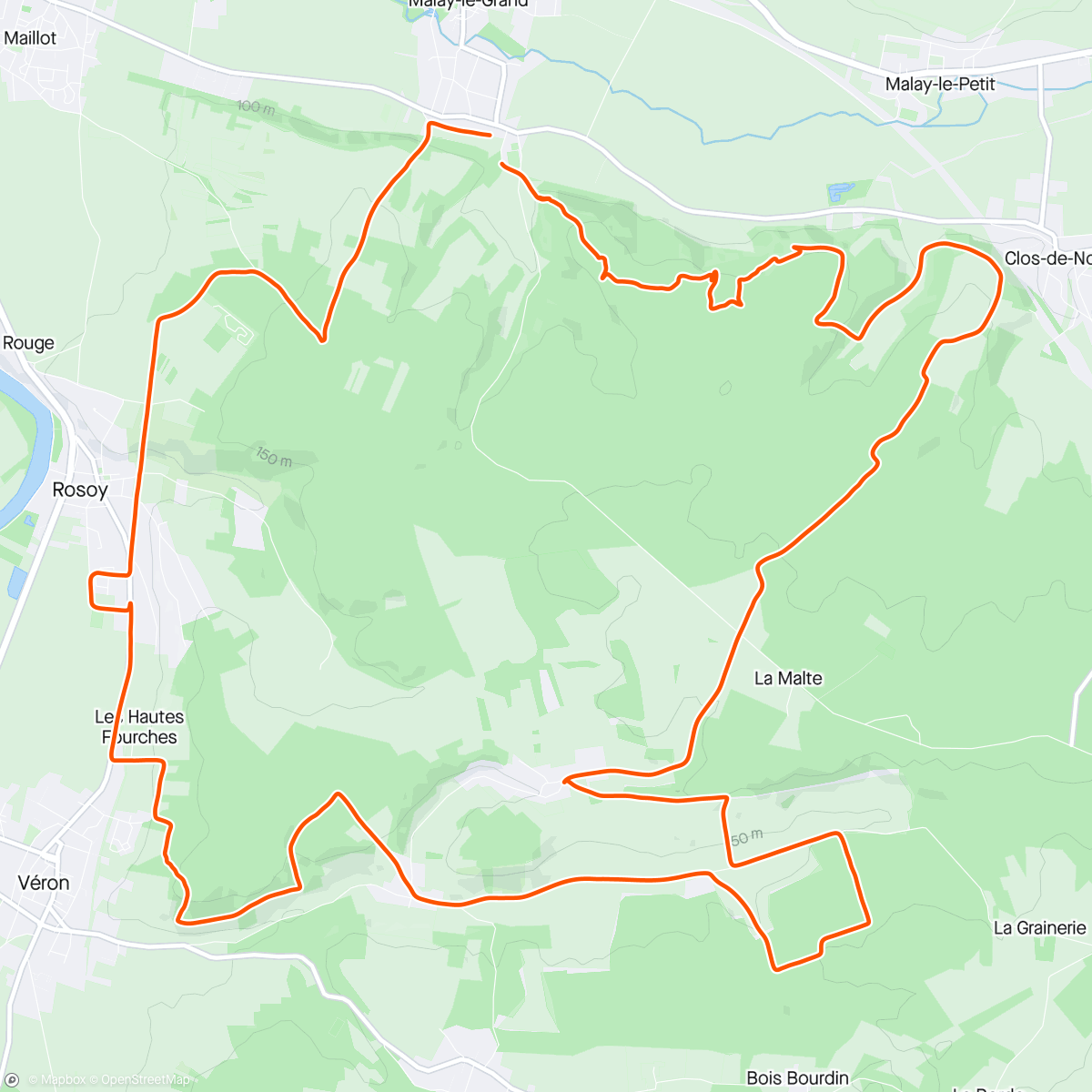 Mapa da atividade, Trail le midi