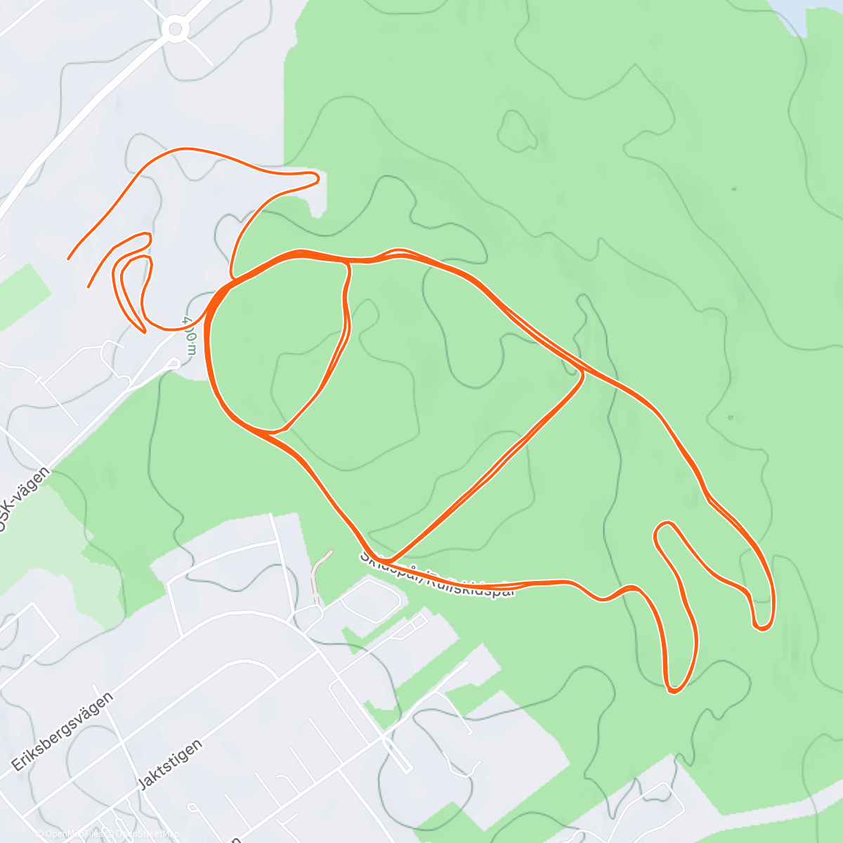 Map of the activity, Östersund Skidstadion + Elljusspåret
