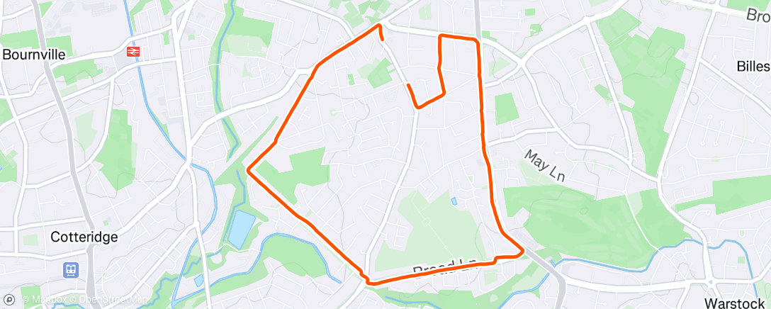Map of the activity, Evening Run